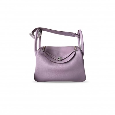 HERMÈS MASTER  CLEMENCE LEATHER LINDY 30 SILVER BUCKLE HANDLE (30*19*16cm)   